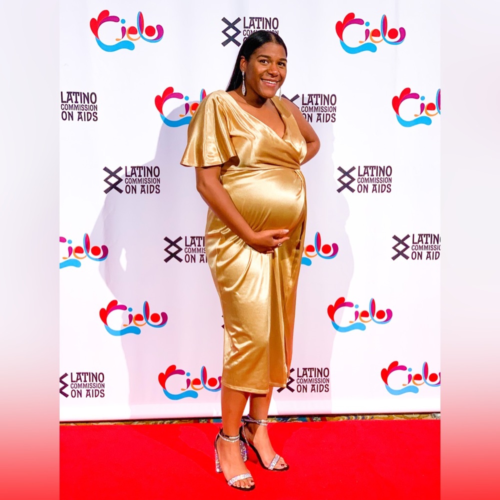 ASOS Gold Ruffle Shoulder Dress